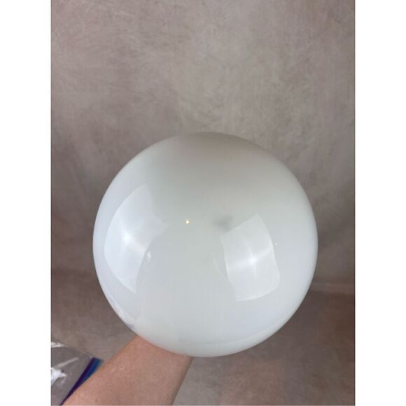 Vintage MCM 1970s Glass Globe Pendant Light Brass - Picture 11 of 13